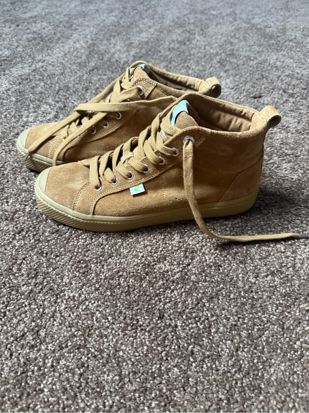 Cariuma OCA High Suede High-Top Sneakers Camel Tan Women’s 9 EU 38